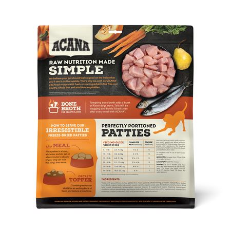 Acana 'Kentucky Dogstar Chicken' Patties Free Freeze-Dried Dog Treats - Run Turkey Recipe