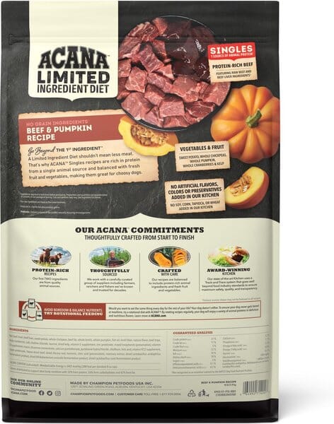 Acana 'Kentucky Dogstar Chicken' Singles Grain-Free Beef & Pumpkin Dry Dog Food - 13 lb Bag