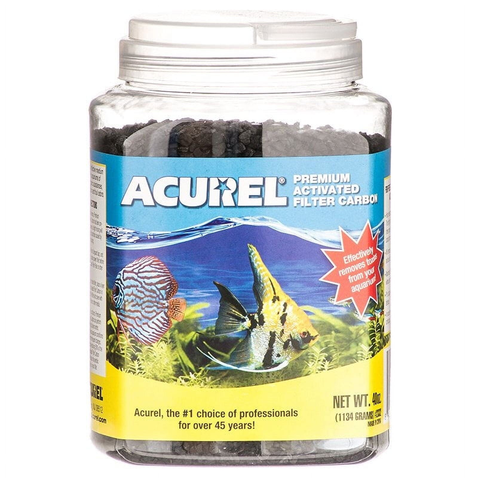 Acurel Premium Activated Carbon Aquarium Filter Media - Black and Gold 40 Ounce