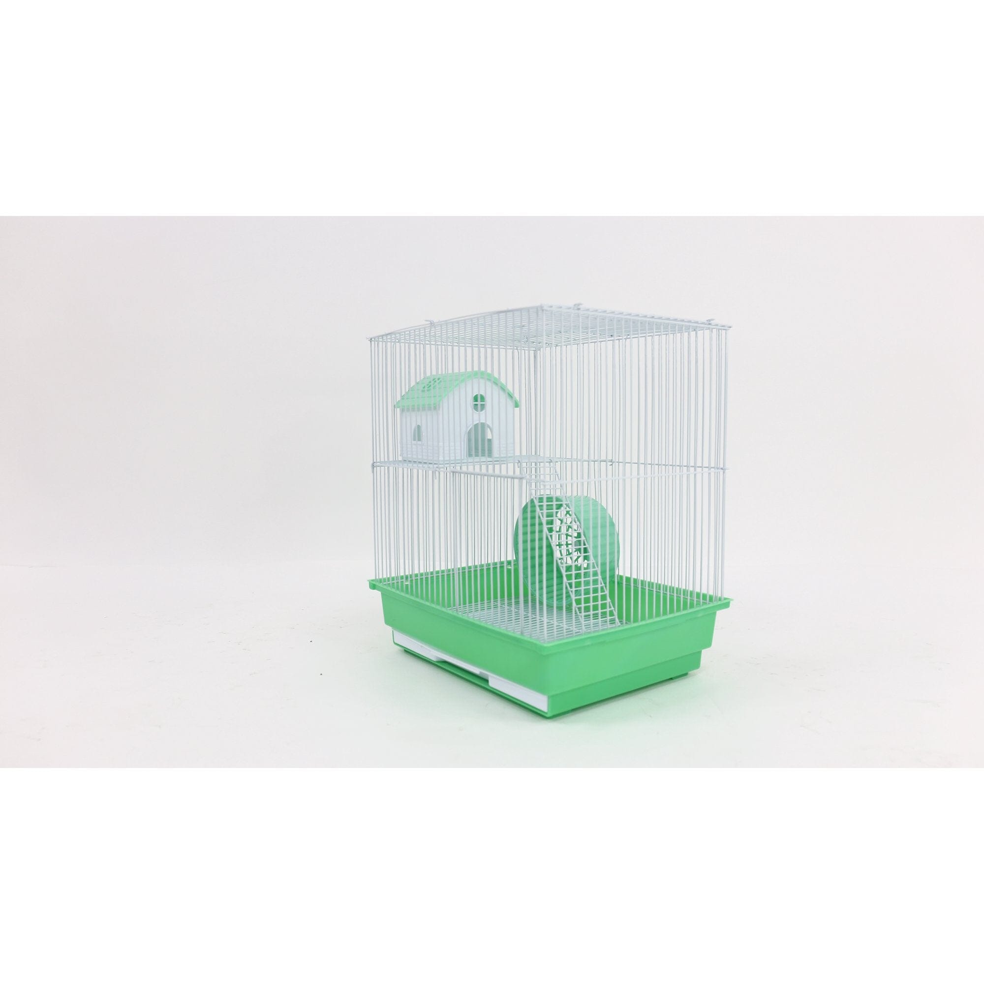 A&E Cage Company 2-Story Hampster or Gerbil Small Animal Cage with Wheel - L:14" X W:11" X H:15" Inches - 4 Count