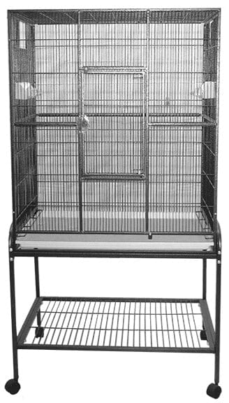 A&E Cage Company Flight Bird Cage with Stand - Black - 32 X 21 X 63 In