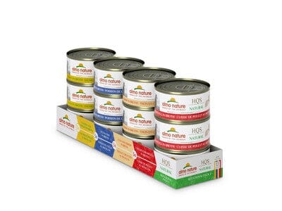 Almo Nature HQS Natural Wet Cat Food Rotational 4 Variety Pack 2.47 oz Cans - Case of 24