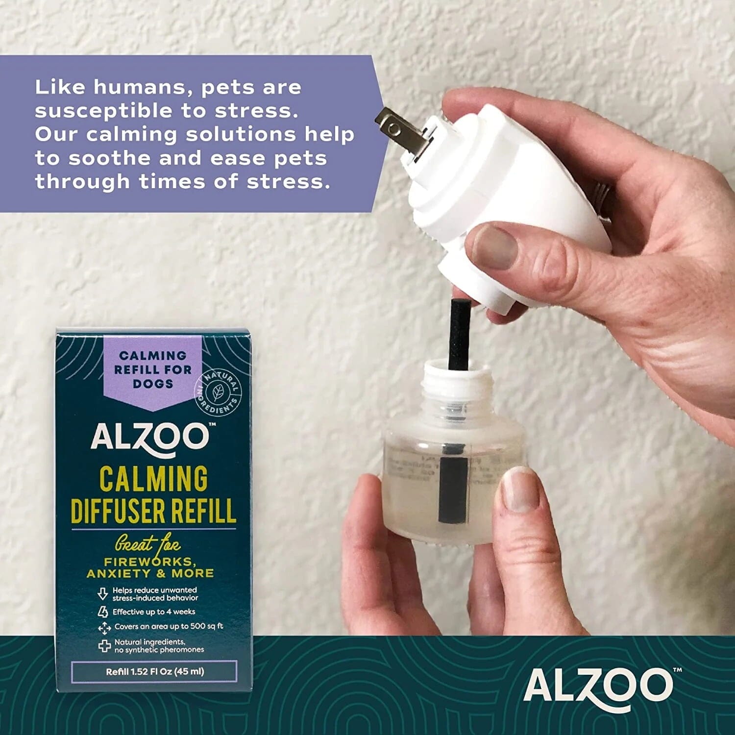 Alzoo All-Natural Calming Plug-in Diffuser for Dogs - Refill - 1.52 Oz