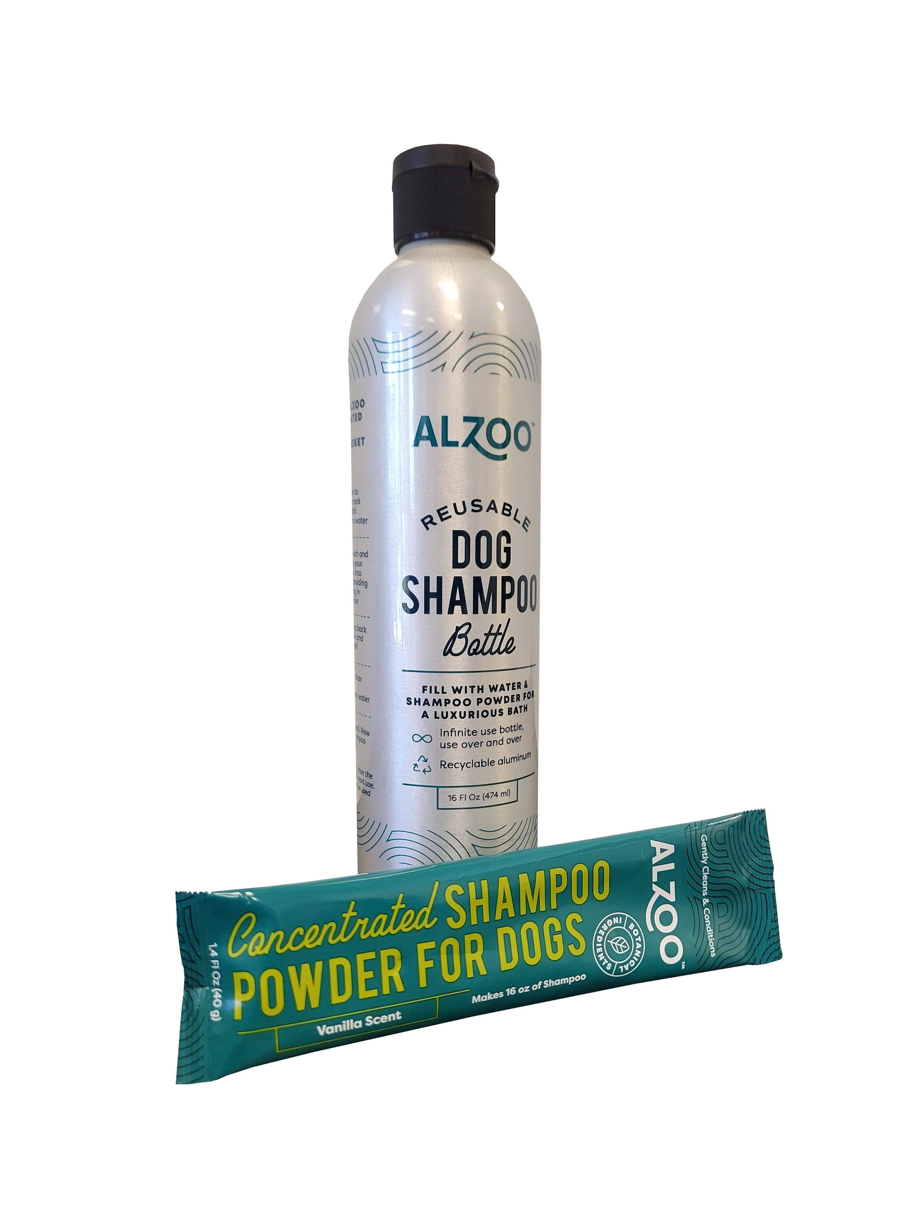 Alzoo Bottle of Powder and Water Concentrated Dog Shampoo - 16 Oz  