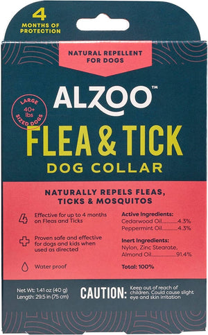 Alzoo Natural Flea and Tick Dog Collar - Medium