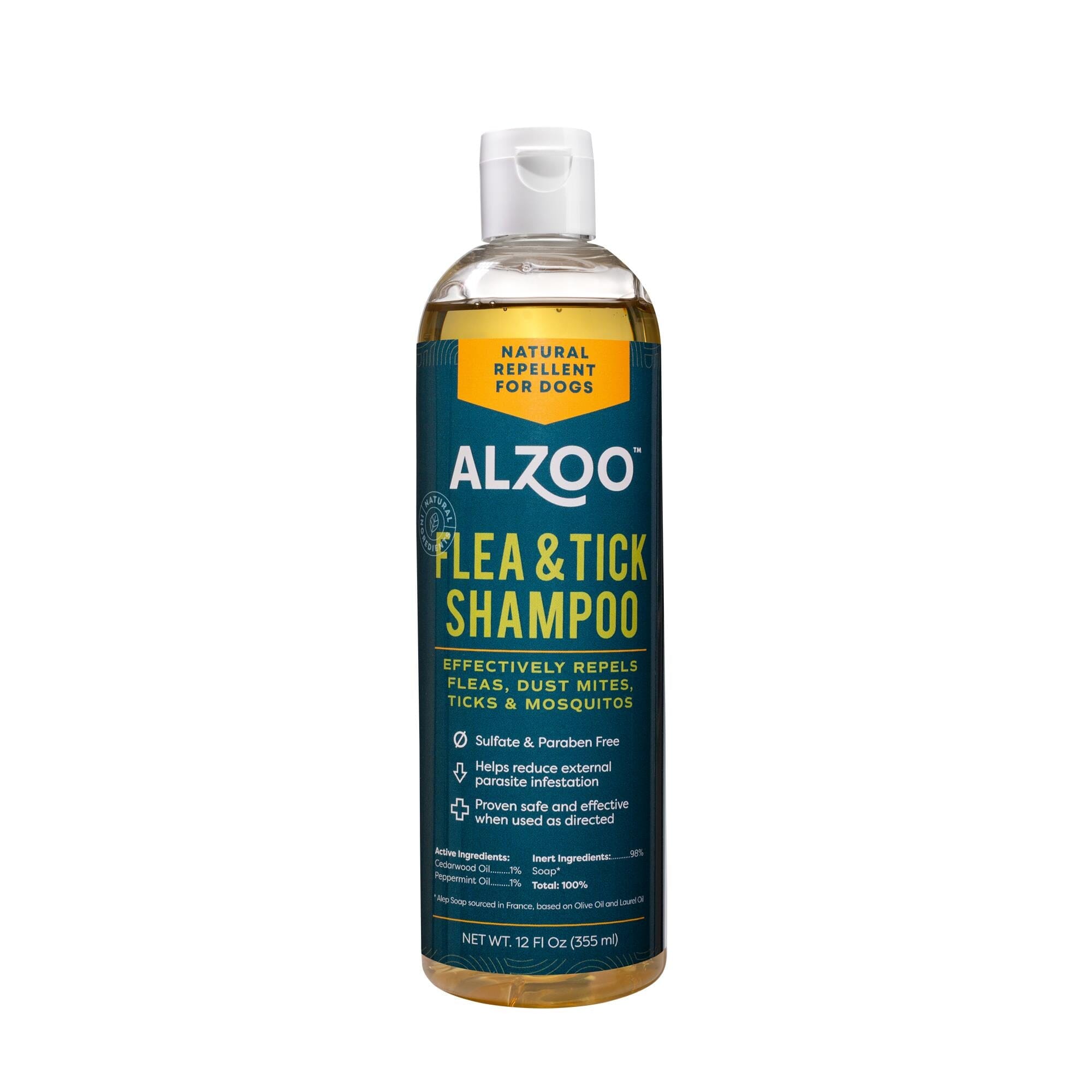 Alzoo Natural Flea and Tick Dog Shampoo - 12 Oz  