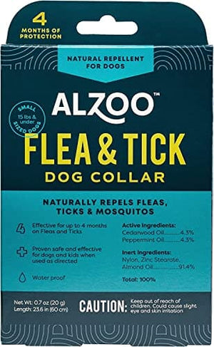 Alzoo Natural Flea and Tick Puppy Dog Collar - Small