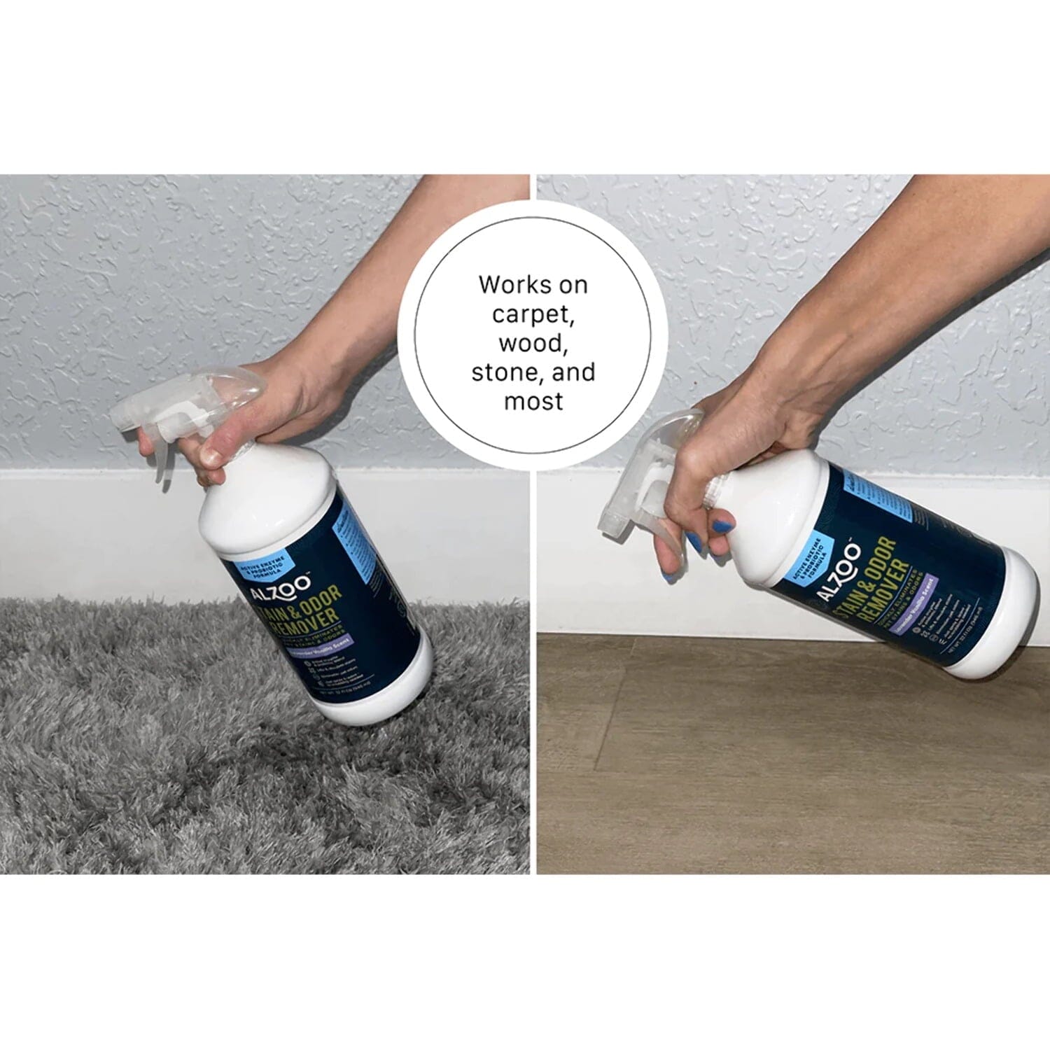 Alzoo Stain and Odor Remover Apple Blossom Spray - 16 Oz 