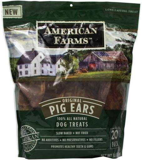 American Farms Natural Pig Ears Natural Dog Chews - 38.4 Oz - 20 Pack  