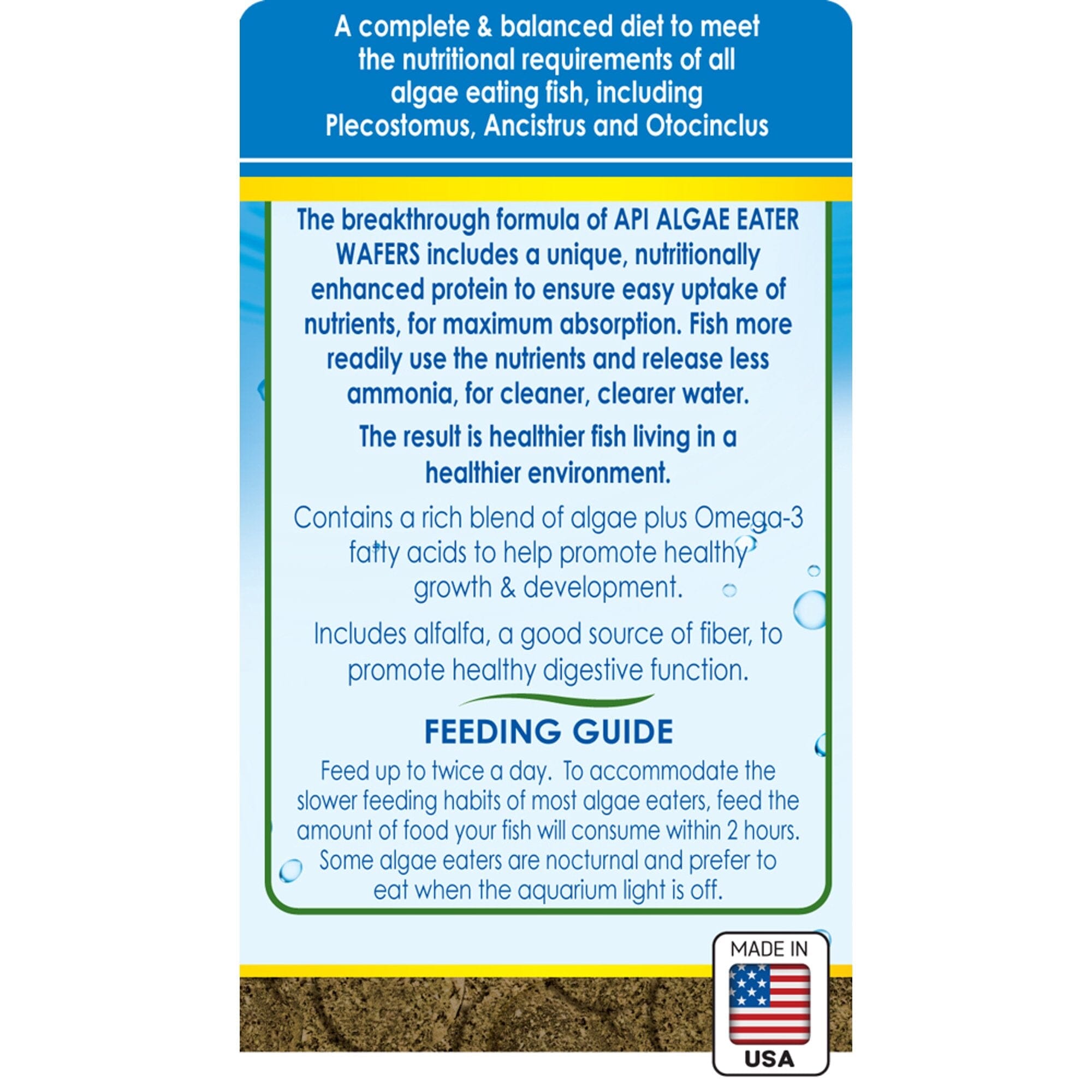 API Algae Eater Wafers Algea Saltwater and Freshwater Fish Food