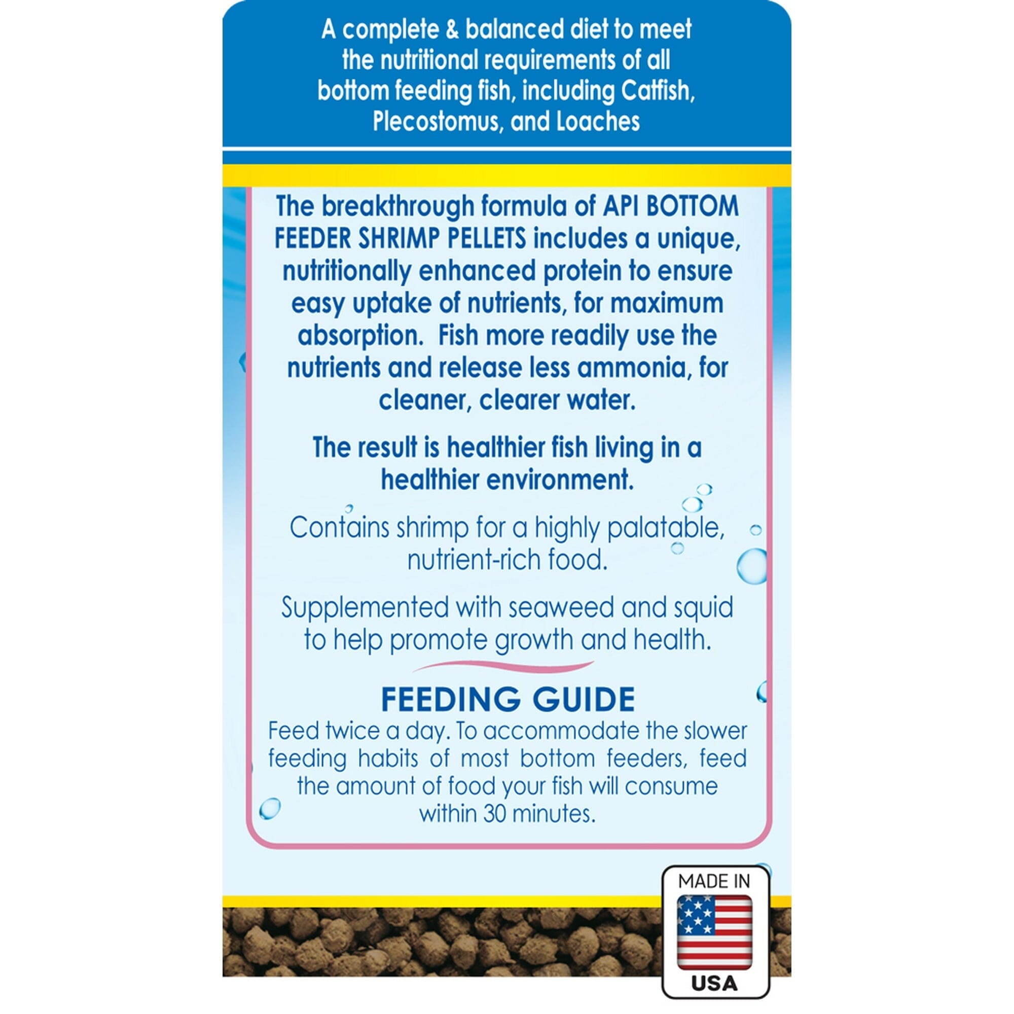 API Bottom Feeder Freeze-Dried Shrimp Pellets Fish Food with Squid