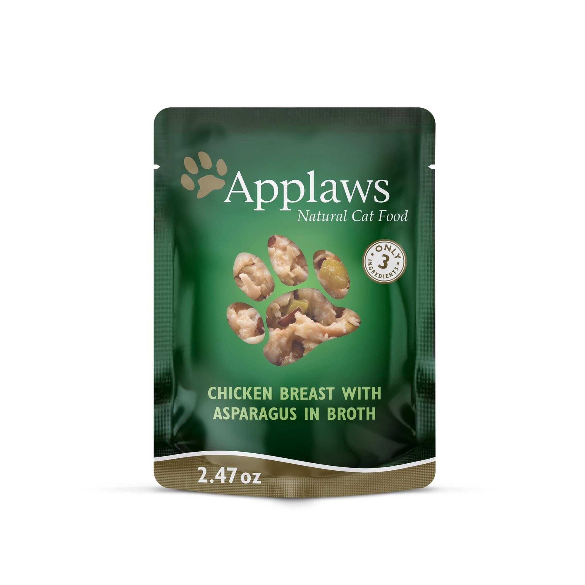 Applaws Chicken and Asparagus in Broth Wet Cat Food Pouch - 2.47 Oz - Case of 12  