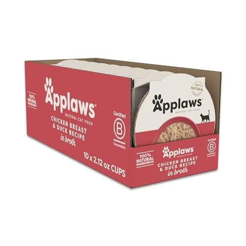 Applaws Natural Grain-Free Limited Ingredient Chicken Breast and Duck in Broth Wet Cat Food Trays - 2.12 Oz - Case of 10 Default Title