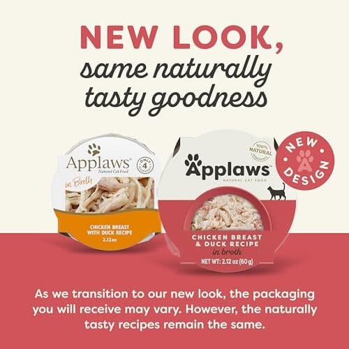 Applaws Natural Grain-Free Limited Ingredient Chicken Breast and Duck in Broth Wet Cat Food Trays - 2.12 Oz - Case of 10