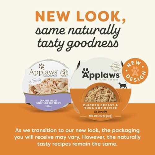 Applaws Natural Grain-Free Limited Ingredient Chicken Breast and Tuna in Broth Wet Cat Food Trays - 2.12 Oz - Case of 10