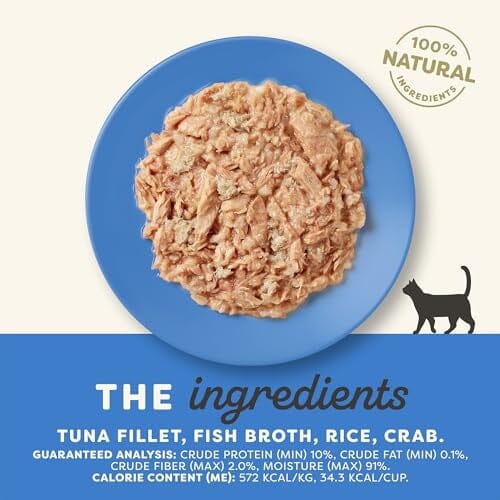 Applaws Natural Limited Ingredient Grain-Free Tuna Fillet and Crab in Broth Wet Cat Food Trays - 2.12 Oz - Case of 10