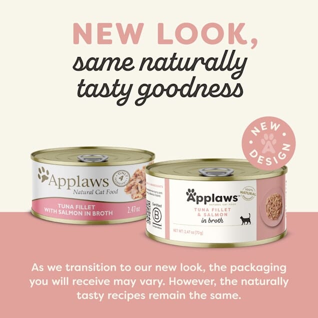 Applaws Natural Limited Ingredient Tuna Fillet and Salmon in Broth Canned Cat Food - Case of 24