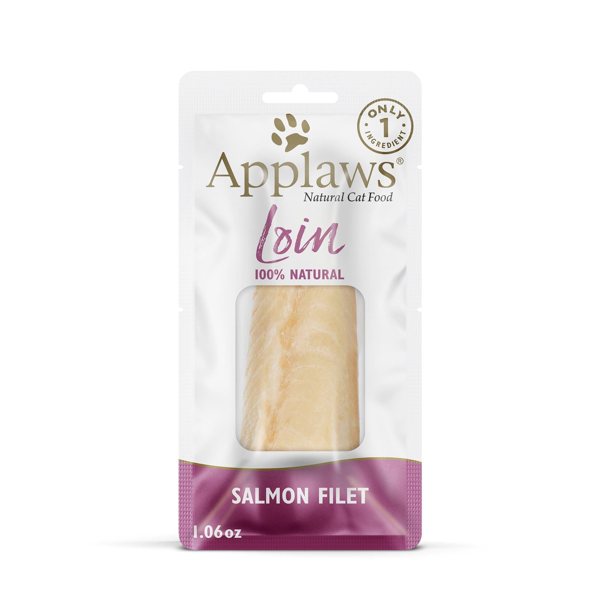 Applaws Salmon Filet Loin Natural Soft and Chewy Cat Treat - 1.06 Oz - Case of 12  