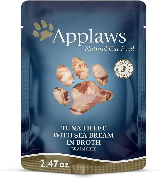 Applaws Tuna and Seabream Wet Cat Food Pouch - 2.47 Oz - Case of 12  