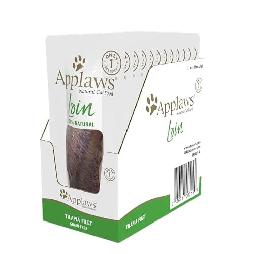 Applaws Whole Tilapia Loin Natural Soft and Chewy Cat Treats - 1.06 Oz - Case of 12  