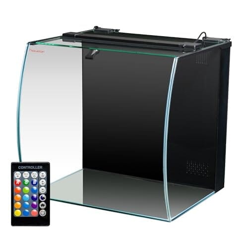 Aquatop Formosa Bow Front LED Lighting Desktop Glass Aquarium Kit - 13.5 Gal - L:16.5 X W:13.3 X H:15.7 Inch