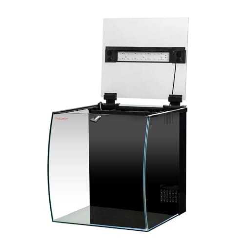 Aquatop Formosa Bow Front LED Lighting Desktop Glass Aquarium Kit - 8.6 Gal - L:12.6 X W:13.1 X H:13.1 Inch