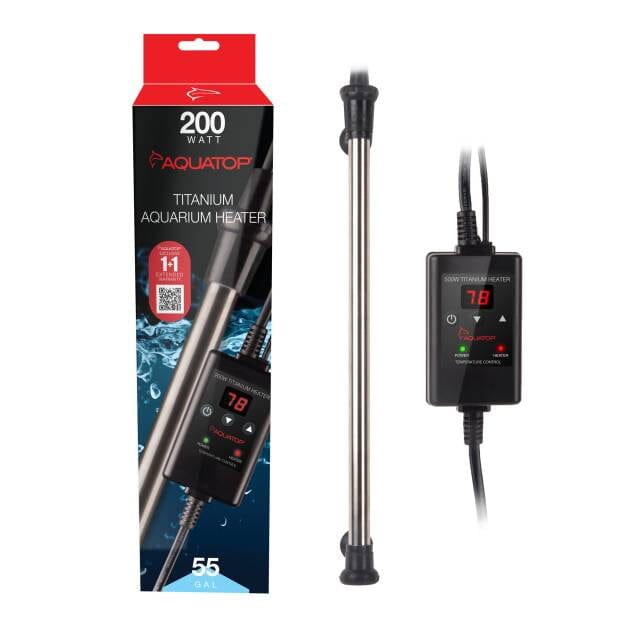 Aquatop Submersible Titanium Heater and External Thermostat with Digital Controller 200 Watt