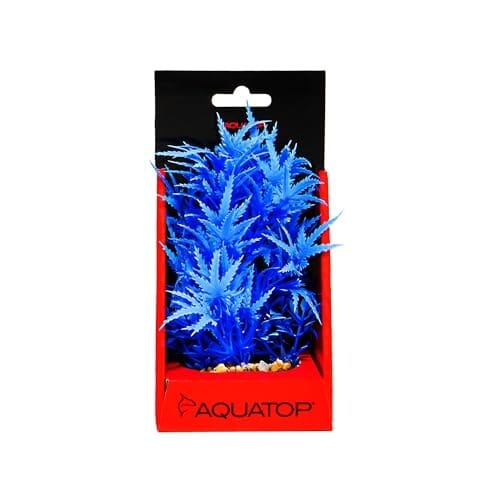 Aquatop Vibrant Cannabis Plant Aquarium Décor Blue 6 Inch