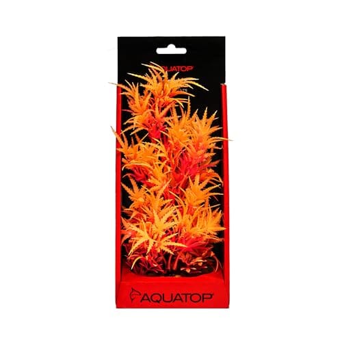 Aquatop Vibrant Cannabis Plant Aquarium Décor Tangerine 10 Inch