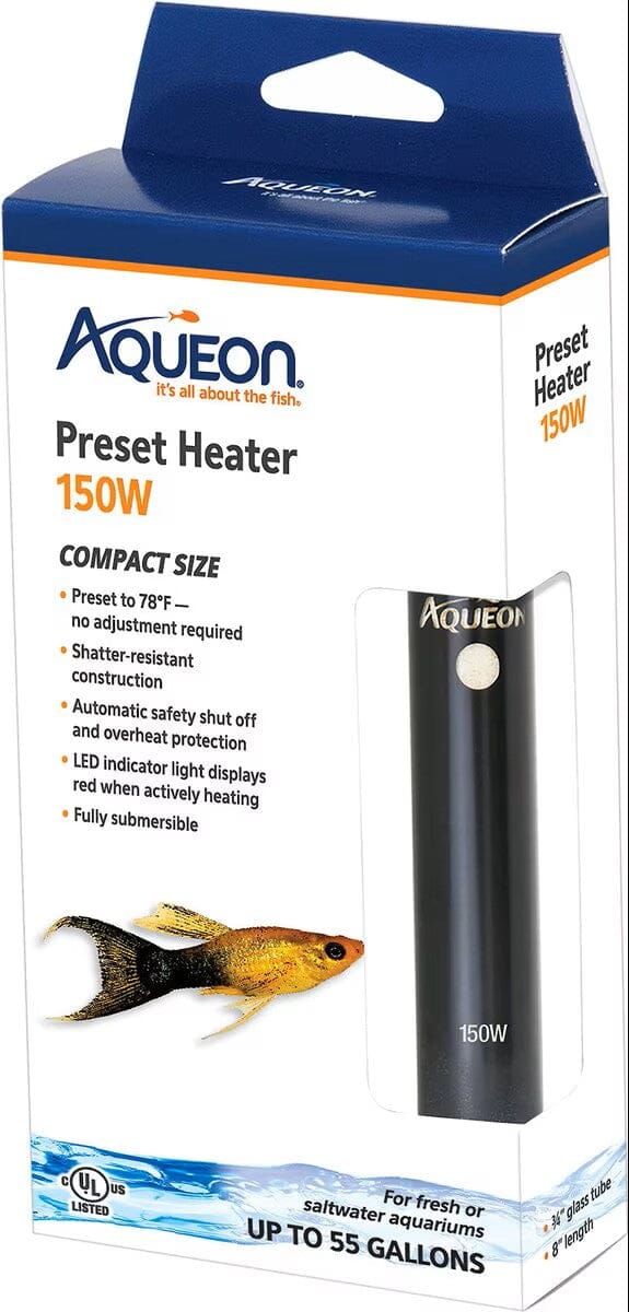 Aqueon Preset Aquarium Heater - Black - 150 W