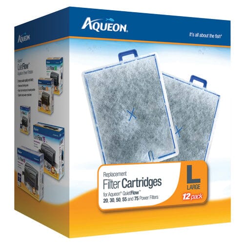 Aqueon Replacement Filter Cartridge For QuietFlow 20, 30, 50, 55, 75 - Large - 12 pk  