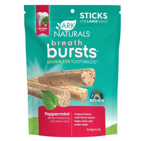 Ark Naturals Breath Bursts Peppermint Sticks Brushless Toothpaste Dental Dog Chews - 6 Oz Default Title