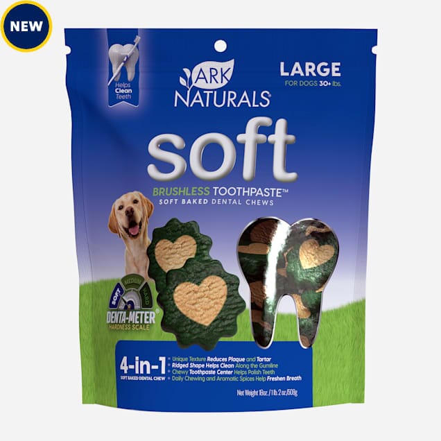 Ark Naturals Brushless Toothpaste Soft Baked Dental Dog Treats Large - 1.2 Lbs