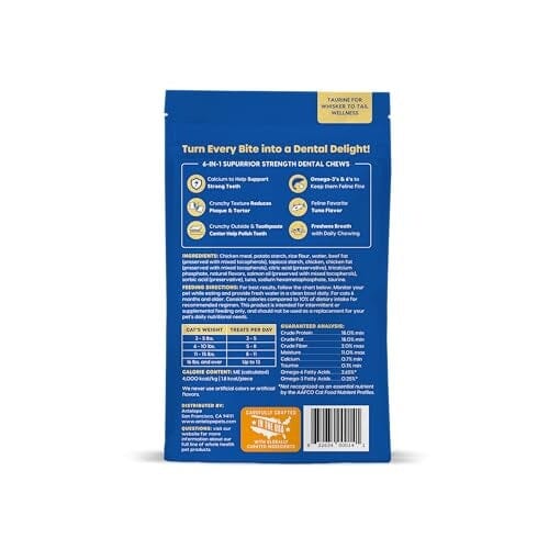 Ark Naturals Kiss Me-Ow Strengthening Tuna Cleaning Dental Cat Chews