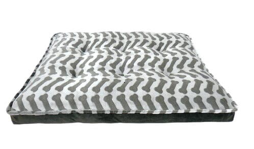 Arlee Bella OrthoLux Orthopedic Zig-Zag Bone Mattress Waterproof Dog Bed - Gray Medium - L:40 X W:30 X H:7 In