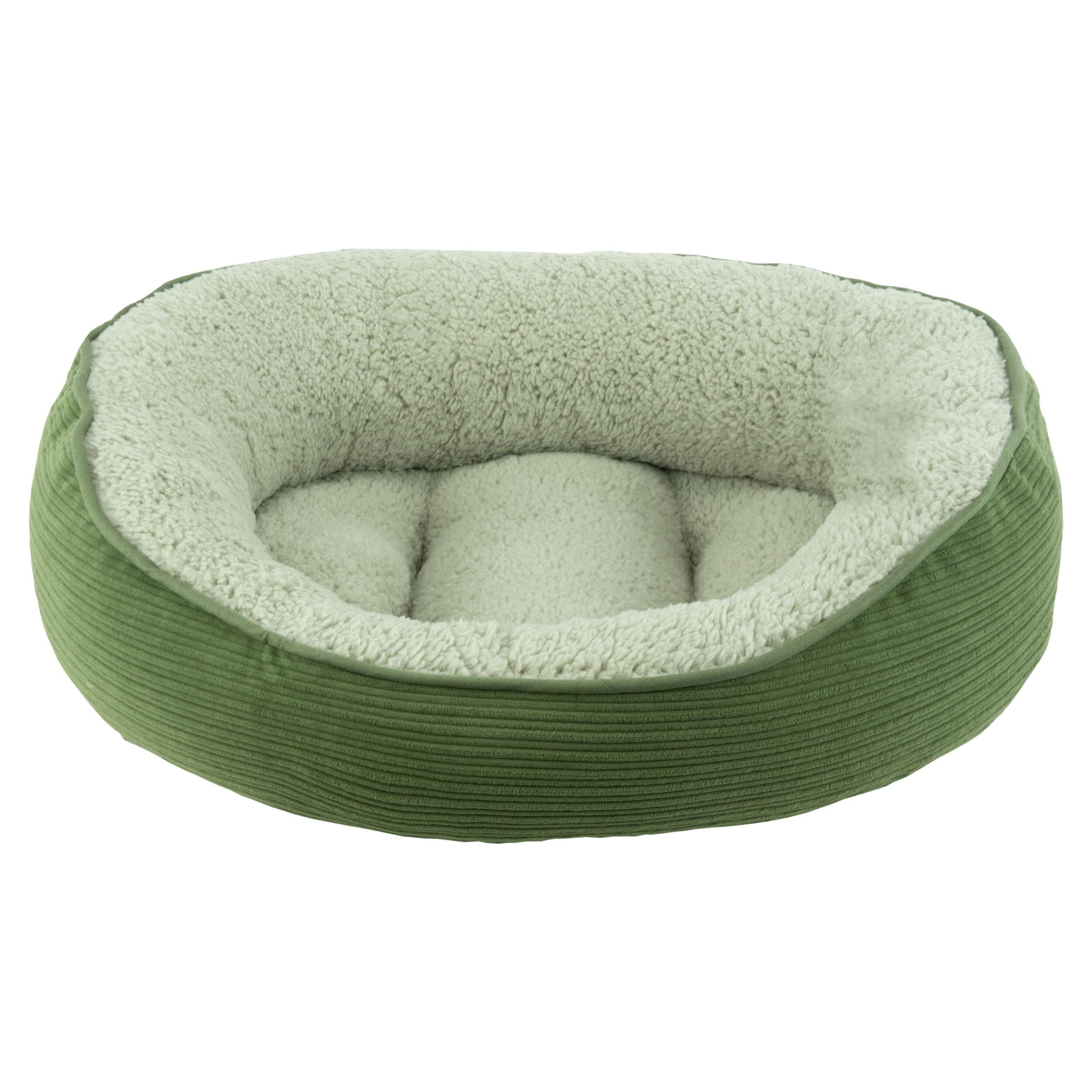 Arlee Rover Rest Cody Cuddler Oval Cushion Dog Bed Olive Small - L:24 X W:21 X H:10
