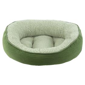 Arlee Rover Rest Cody Cuddler Oval Cushion Dog Bed Olive Medium - L:28 X W:25 X H:11