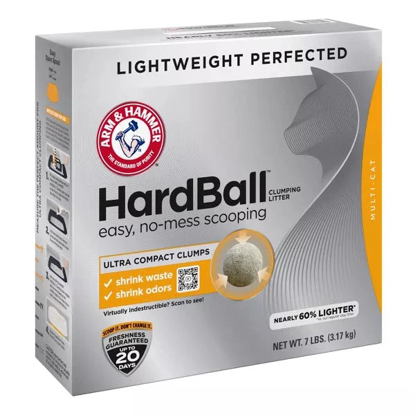 Arm & Hammer Hardball Lightweight Multi-Cat Clay Clumping Cat Litter - 7 Lbs - 3 Pack Default Title
