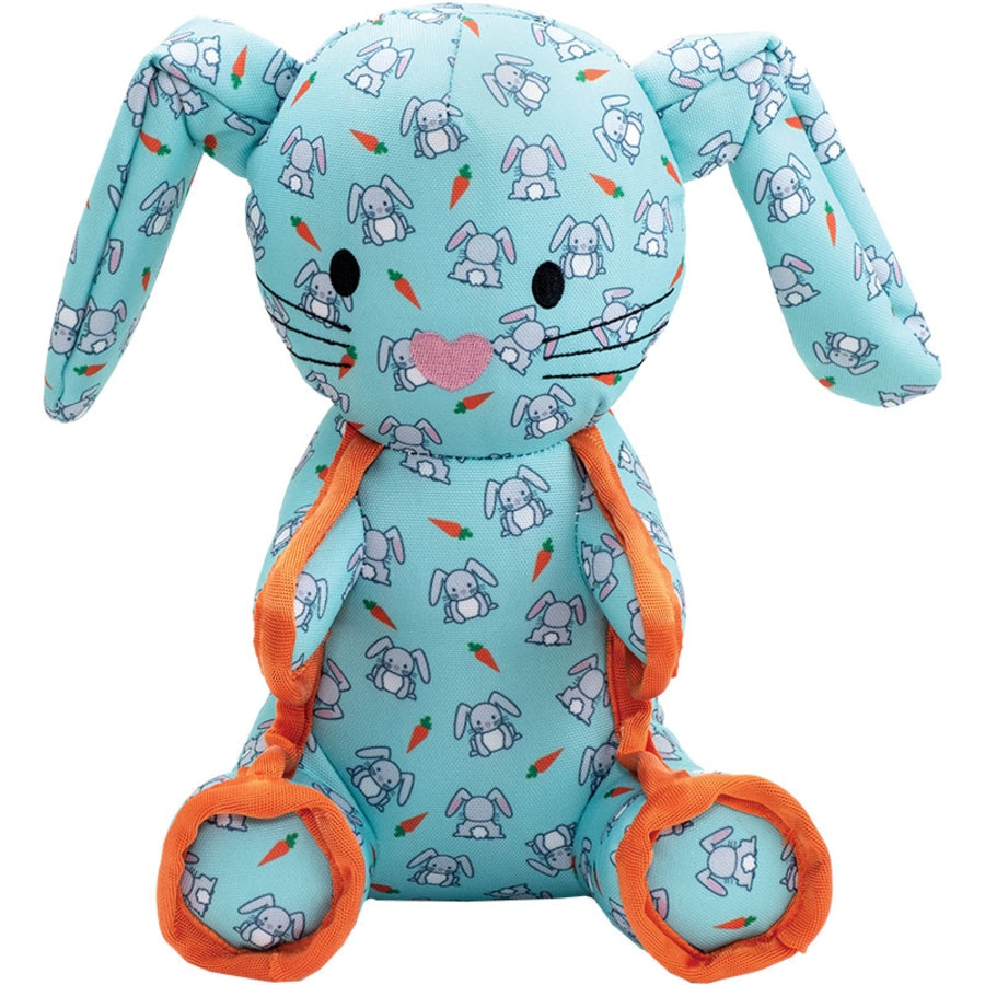 The Worthy Dog Bunny Rabbit Patterned Squeak Nylon and Plush Dog Toy