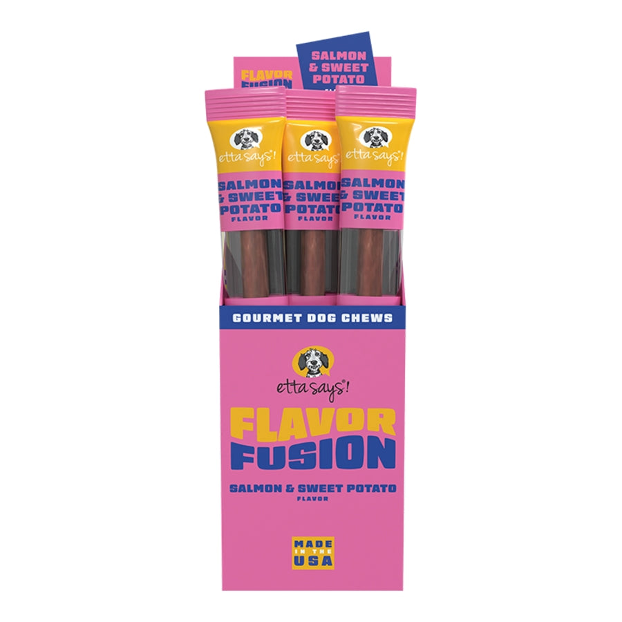 Etta Says Flavor Fusion Gourmet Salmon and Sweet Potato Dog Chews - 1.75 Oz - 12 Pack