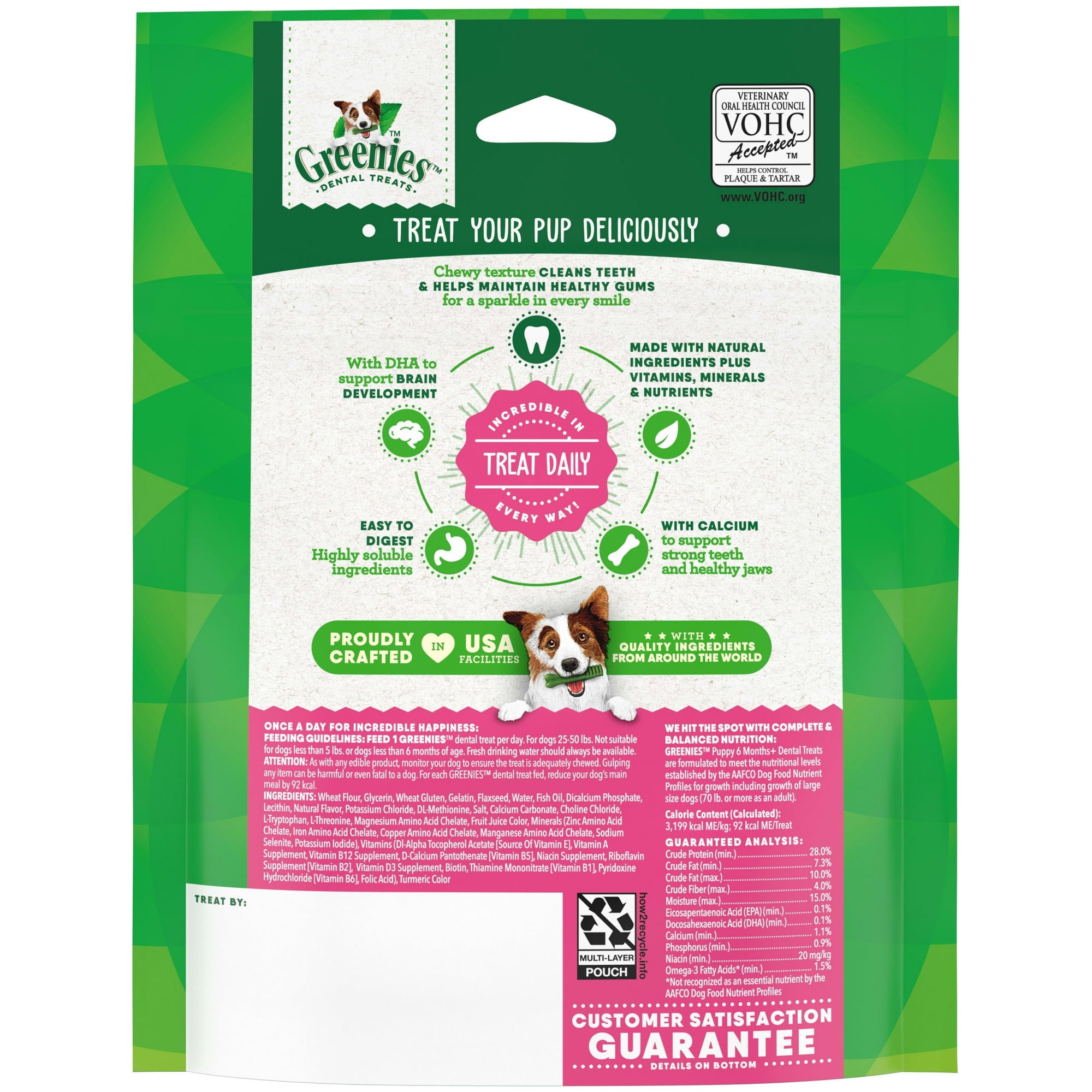 Greenies Original Chicken Dental Dog Treats for Puppies 6+ Months 25-50 Lbs - Regular