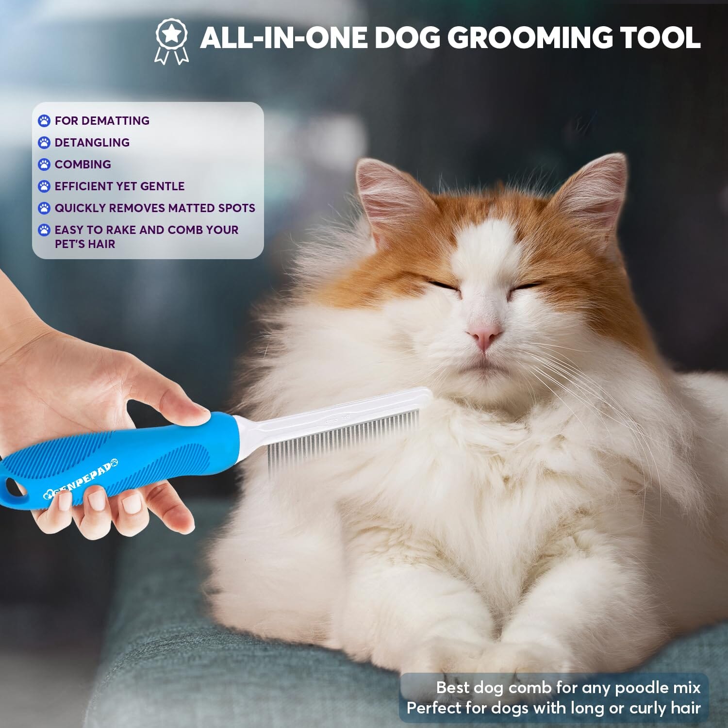 BaByliss Pro Pet Basic Stainless Steel Cat and Dog Comb - 6" Inches  