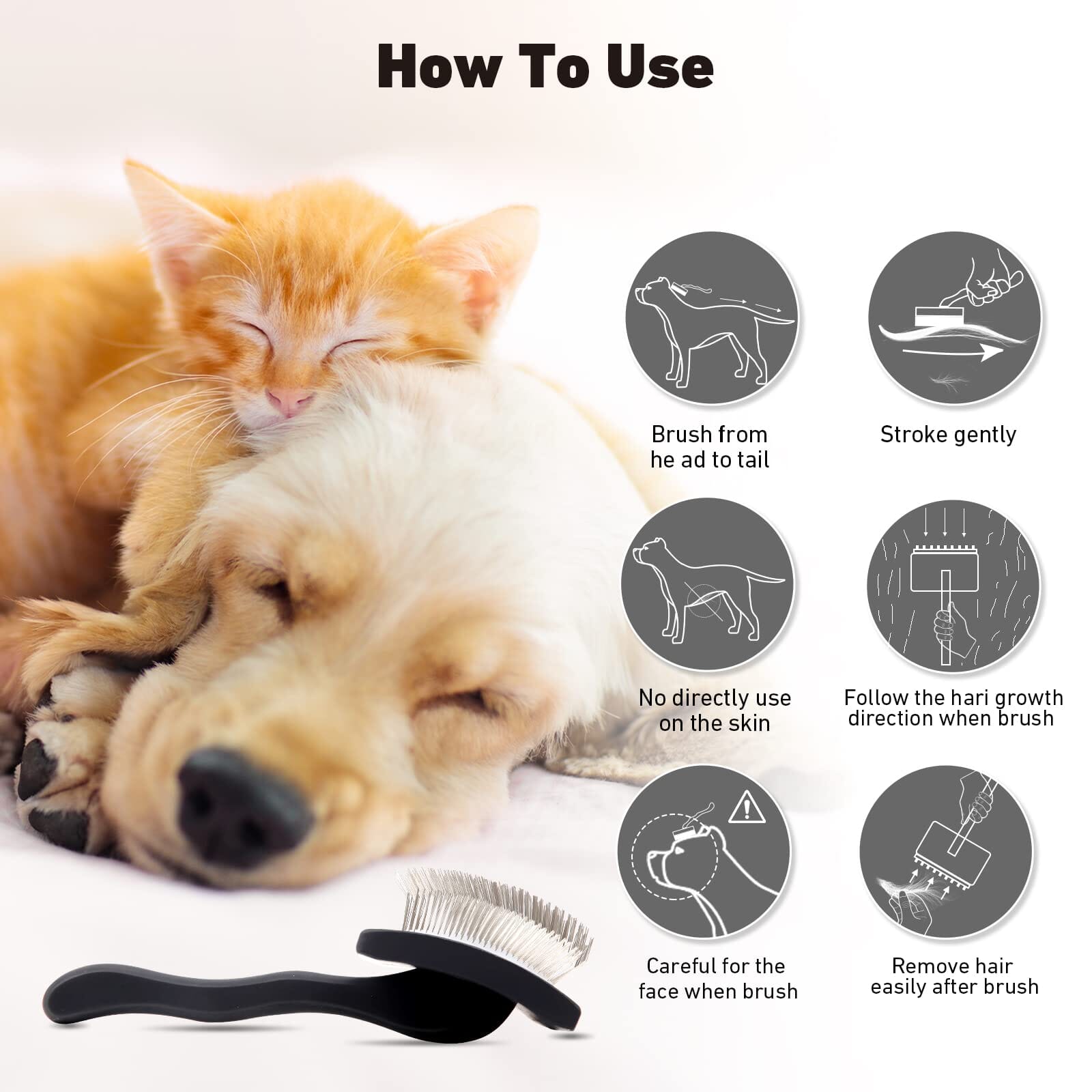 BaByliss Pro Pet Long Pin Slicker Brush for Dogs and Cats - Large  