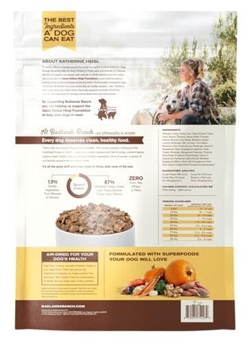 Badlands Ranch Superfood Complete High-Protein Wild Fish and Turkey Air-Dried Dog Food 64 Ounce