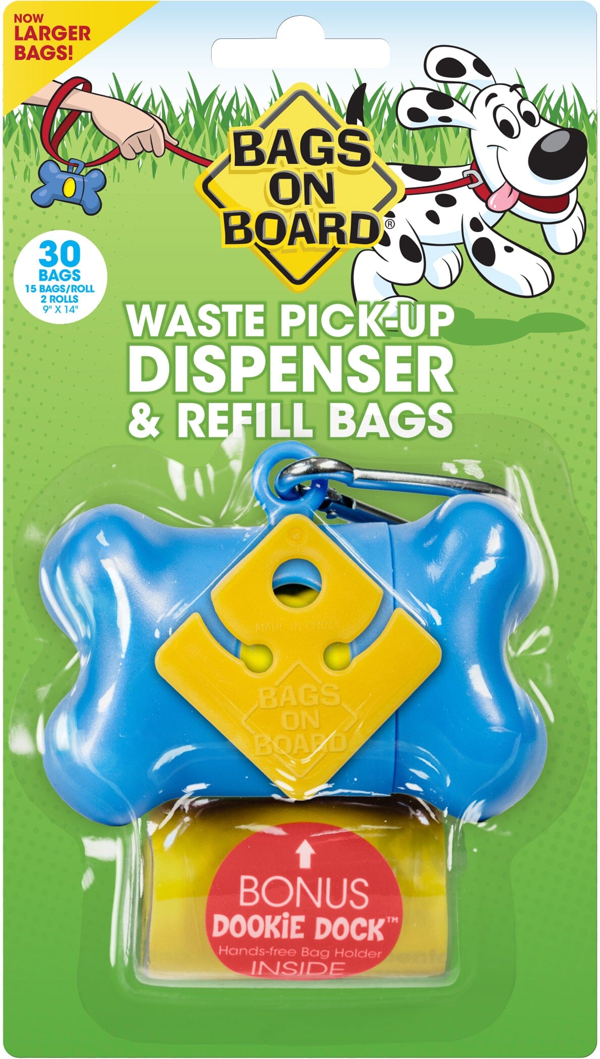 Bags On Board Blue Bone Wastebag Dispenser with 30 Count of Bags Default Title