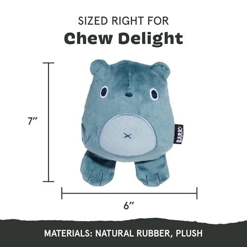 Bark Box Bear Hugger Super Chewer 2-Piece Inner Rubber Toy and Plush Dog Toy - Gray - Large