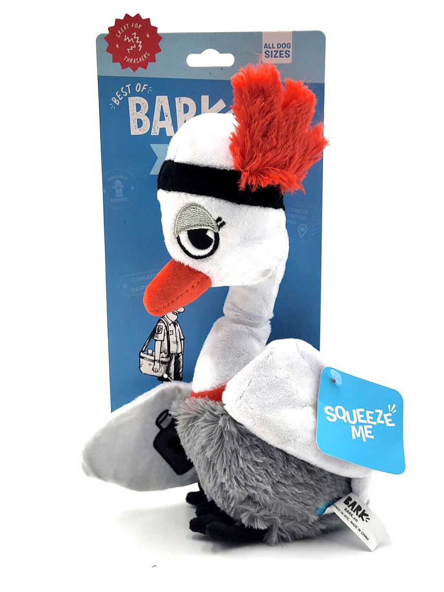 Bark Box Flo the Flapper Squeaking and Crinkle Plush Dog Toy