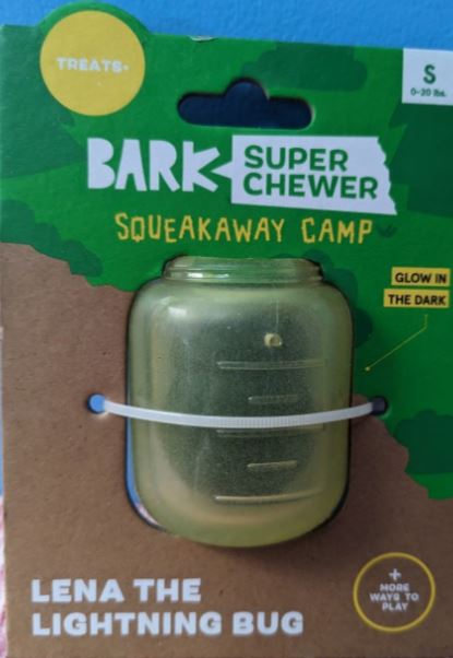 Bark Box Super Chewer Lena the Lighting Bug Glow-in-the-dark Squeaking Rubber Dog Toy  