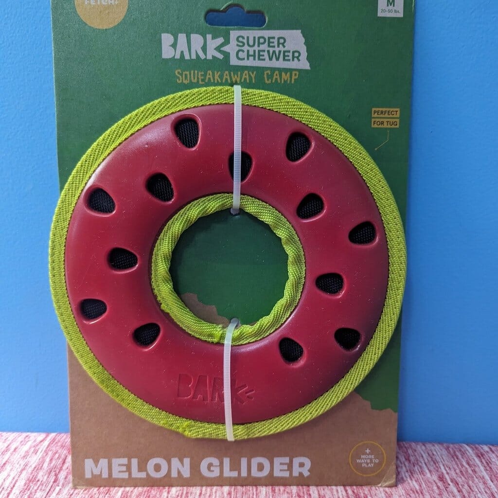 Bark Box Super Chewer Melon Glider Nylon and Rubber Fetch Dog Toy  