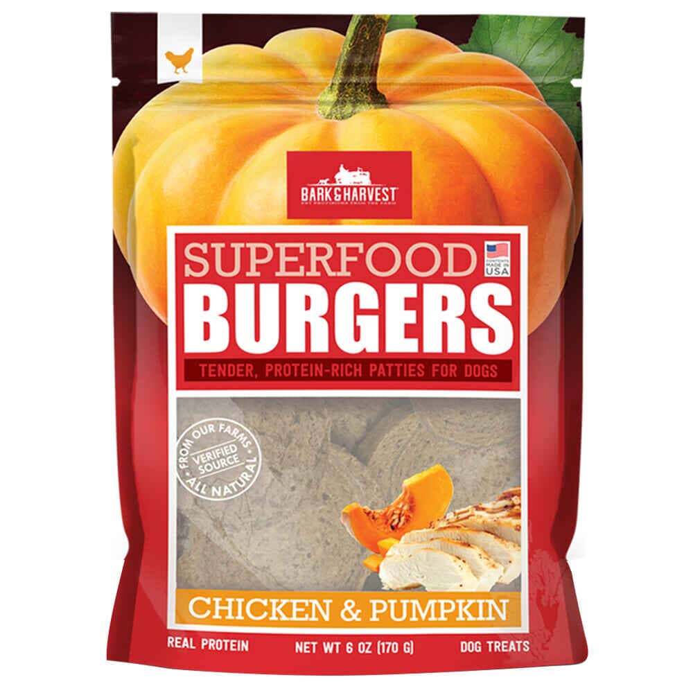 Bark + Harvest by Superior Farms Burgers Chicken & Pumpkin Dog Natural Chews - 6 oz Bag  